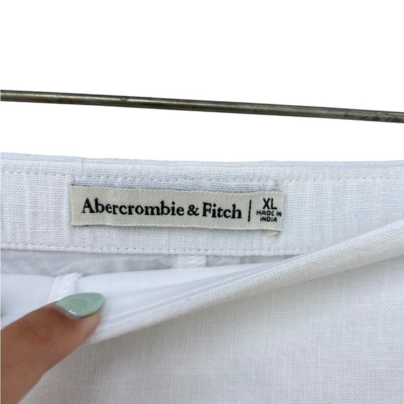 Abercrombie & Fitch Linen Mini Skirt with Slit - White - Size XL - Picture 7 of 10